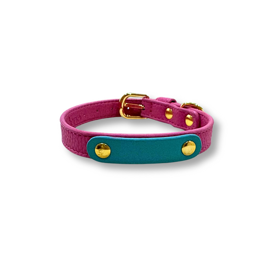 Zuri Faux Leather Cat/Dog Collar in Hot Pink