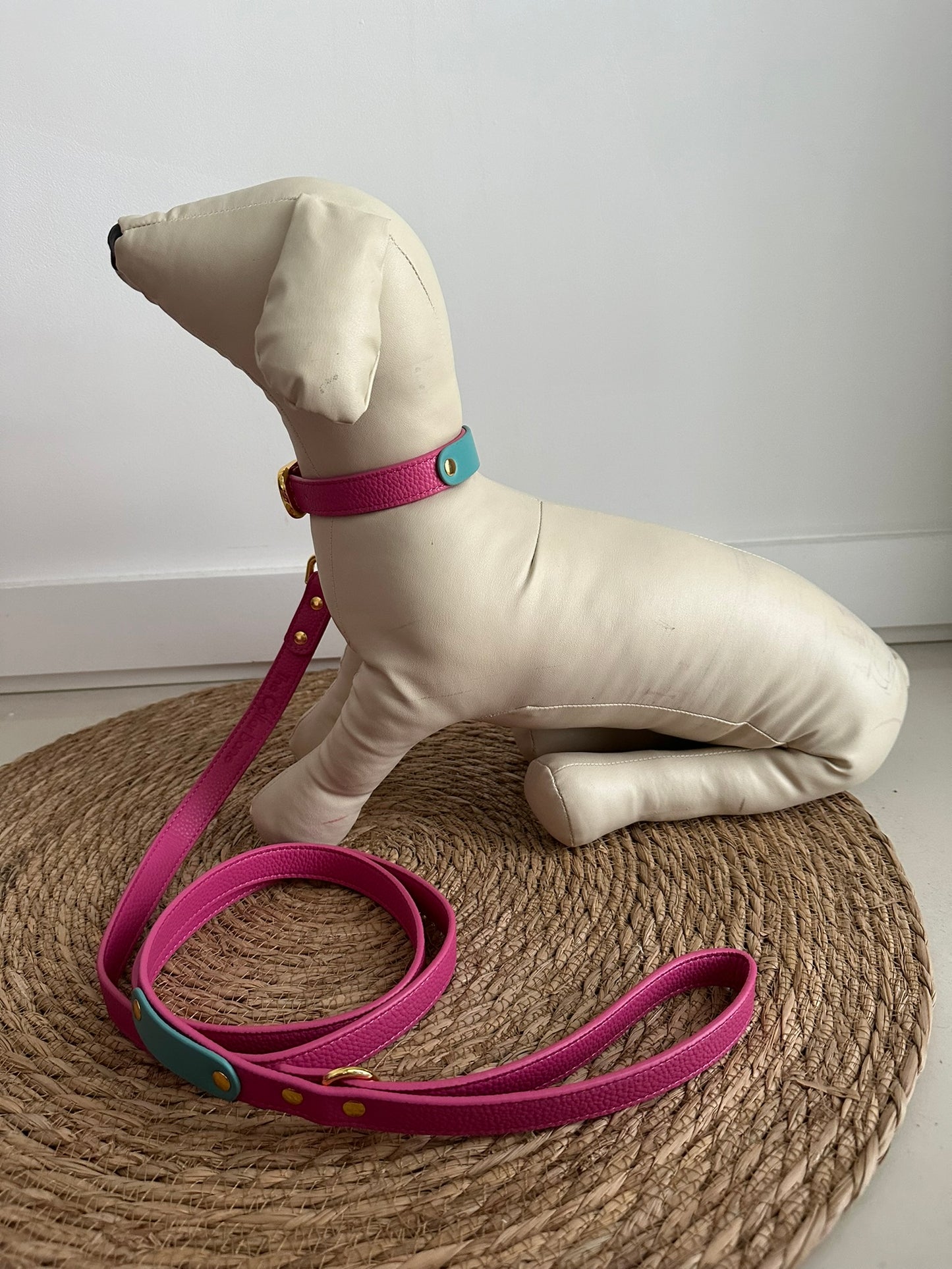 Zuri Faux Leather Cat/Dog Collar in Hot Pink