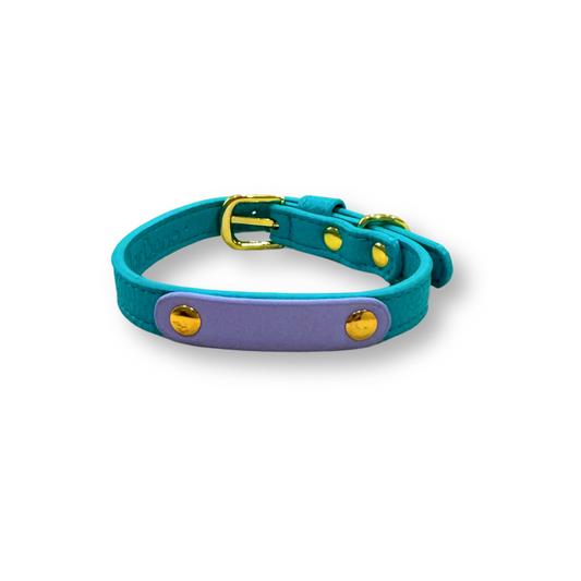 Zuri Faux Leather Cat/Dog Collar in Turquoise