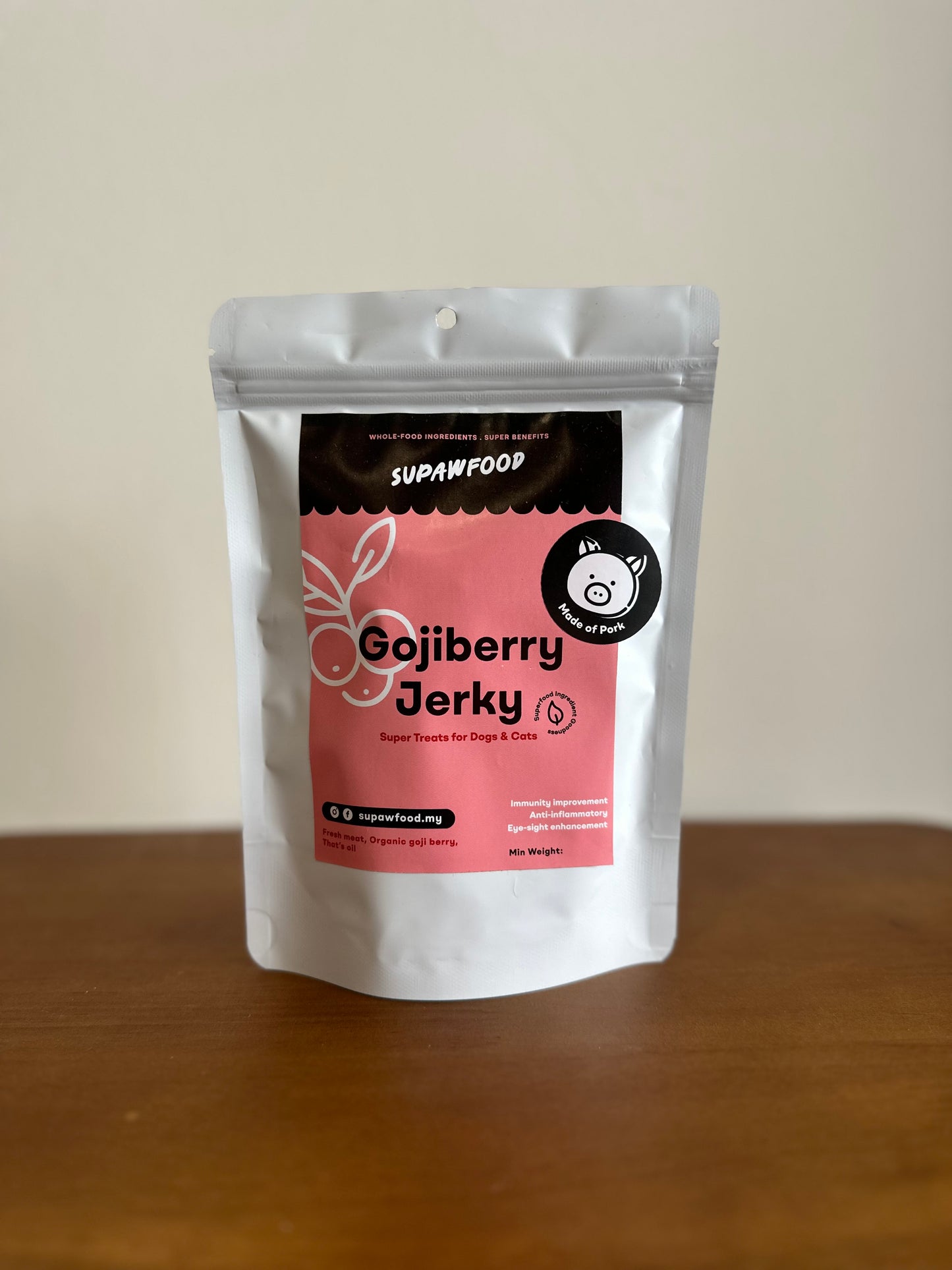 SUPAWFOOD PORK JERKY - GOJI BERRY (50g)