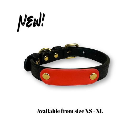 Zuri Faux Leather Cat/Dog Collar in Jet Black