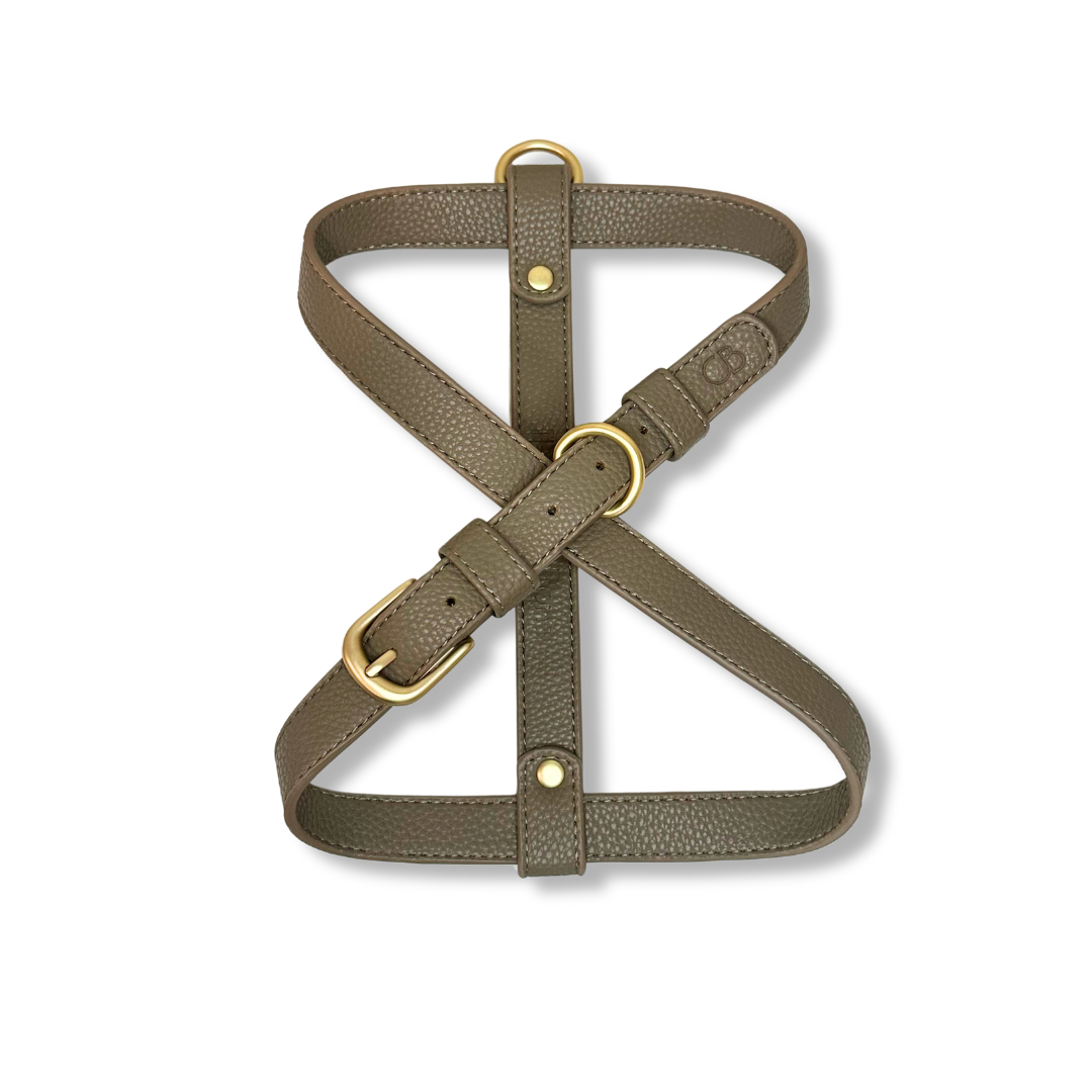 Zaara Vegan Leather Harness in Tan Brown