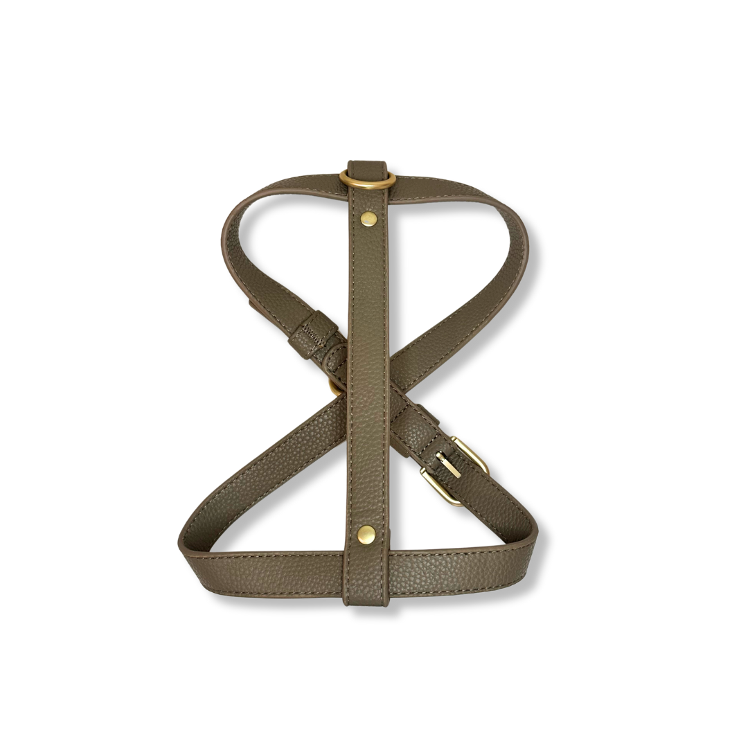 Zaara Vegan Leather Harness in Tan Brown