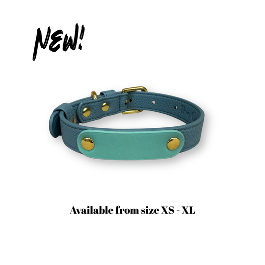 Zuri Faux Leather Cat/Dog Collar in Dusty Blue