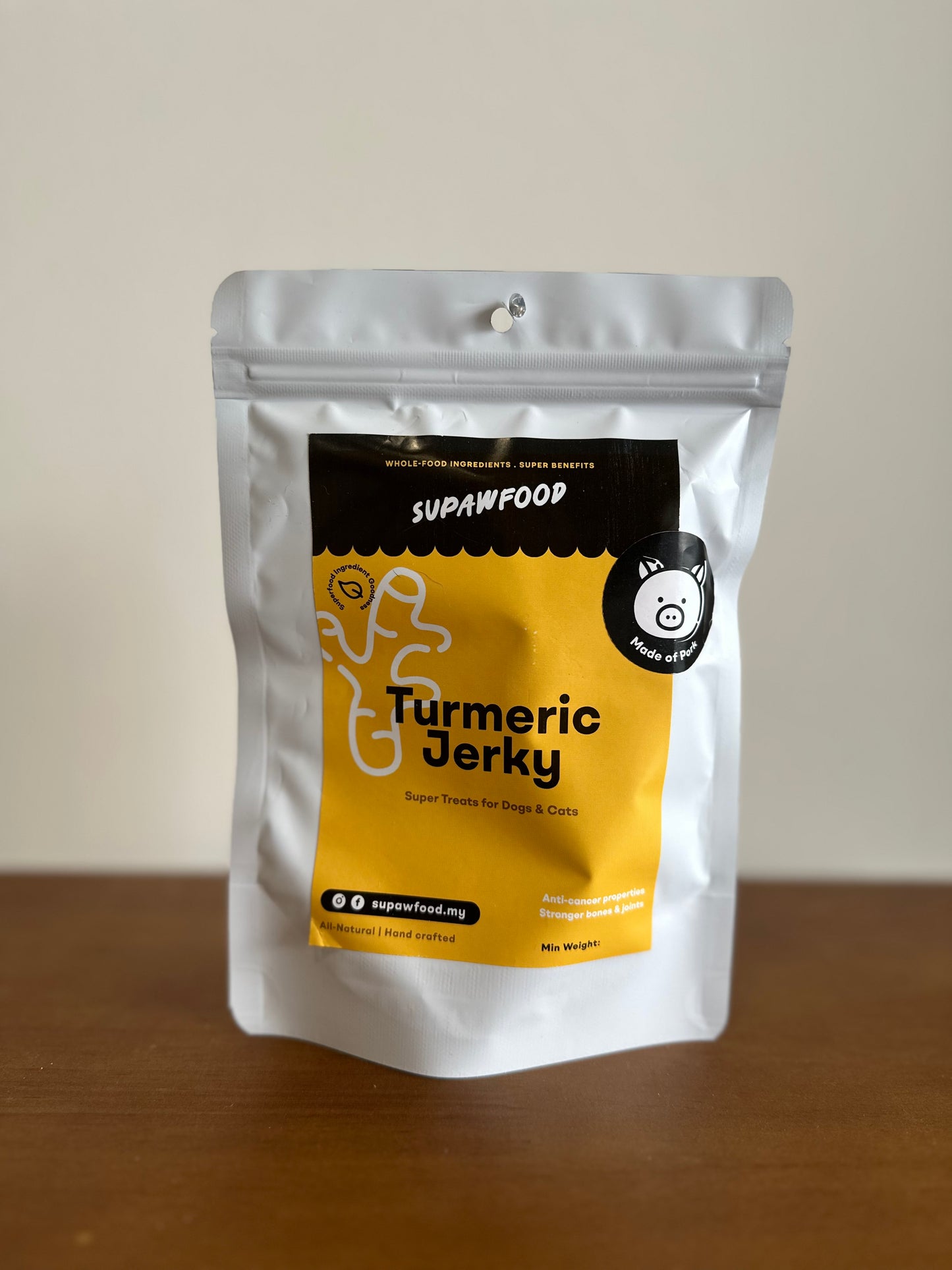 SUPAWFOOD PORK JERKY - TURMERIC (50g)