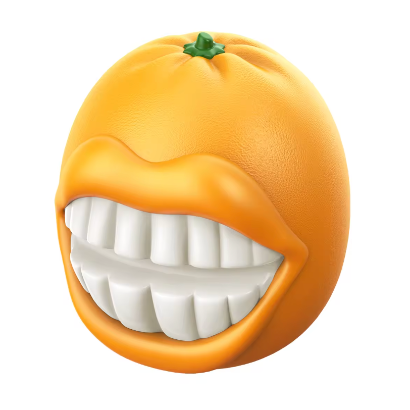Smiley Orange TPR Rubber Chew Toy