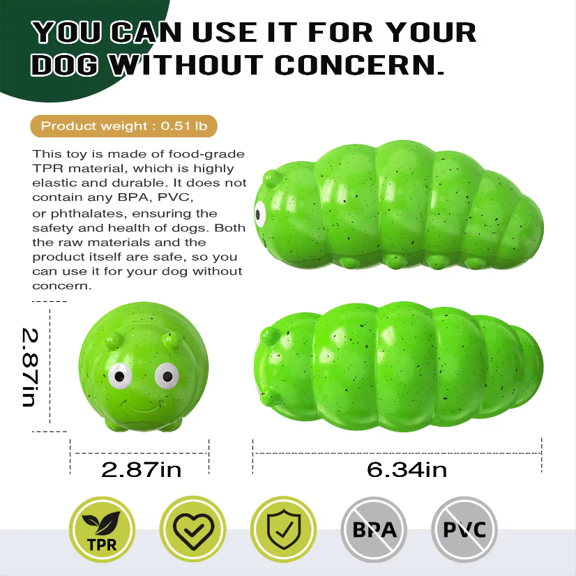 Caterpillar TPR Rubber Chew Toy