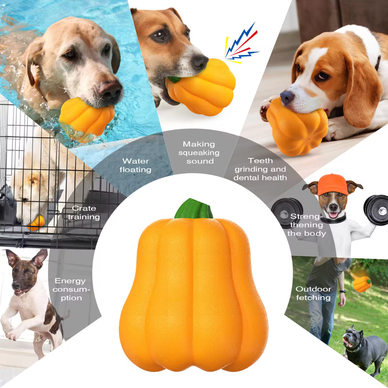 Pumpkin TPR Rubber Chew Toy