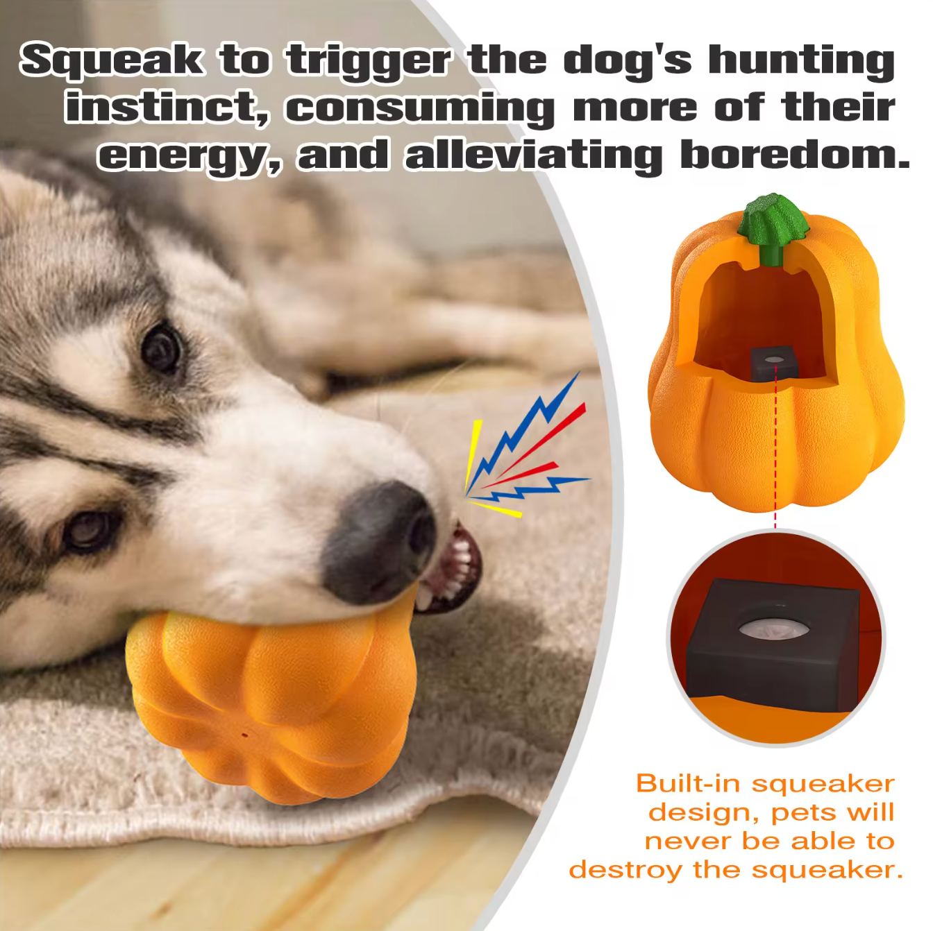 Pumpkin TPR Rubber Chew Toy