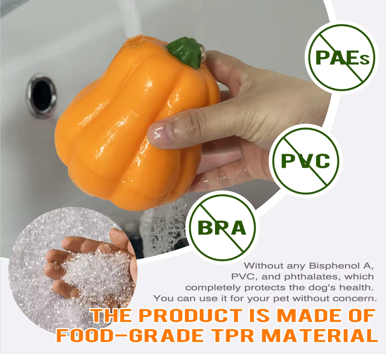 Pumpkin TPR Rubber Chew Toy