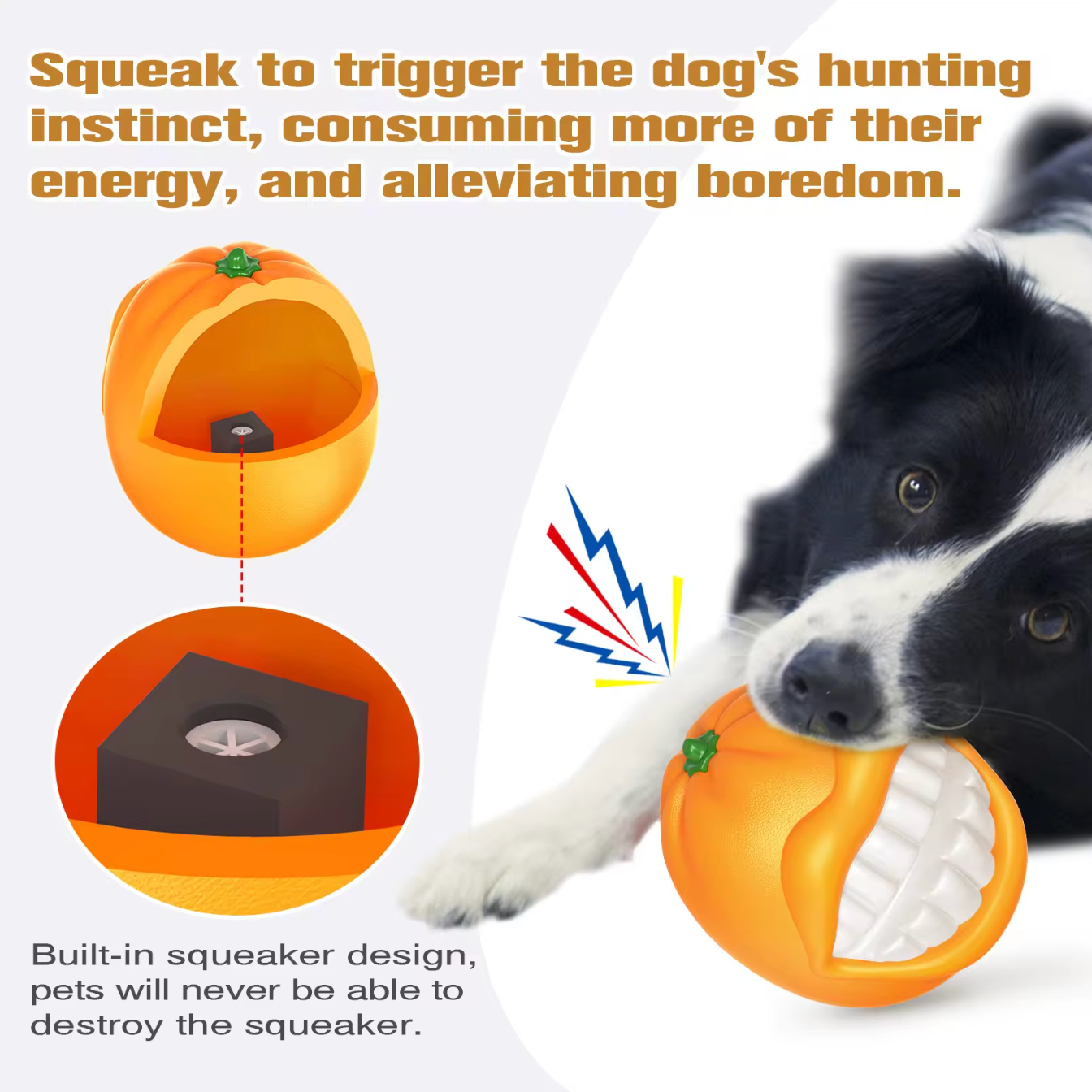 Smiley Orange TPR Rubber Chew Toy