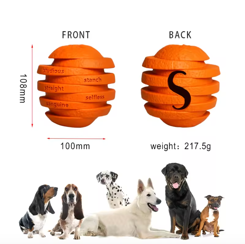 Super S Citrus Interactive Food Dispenser TPR Rubber Chew Toy
