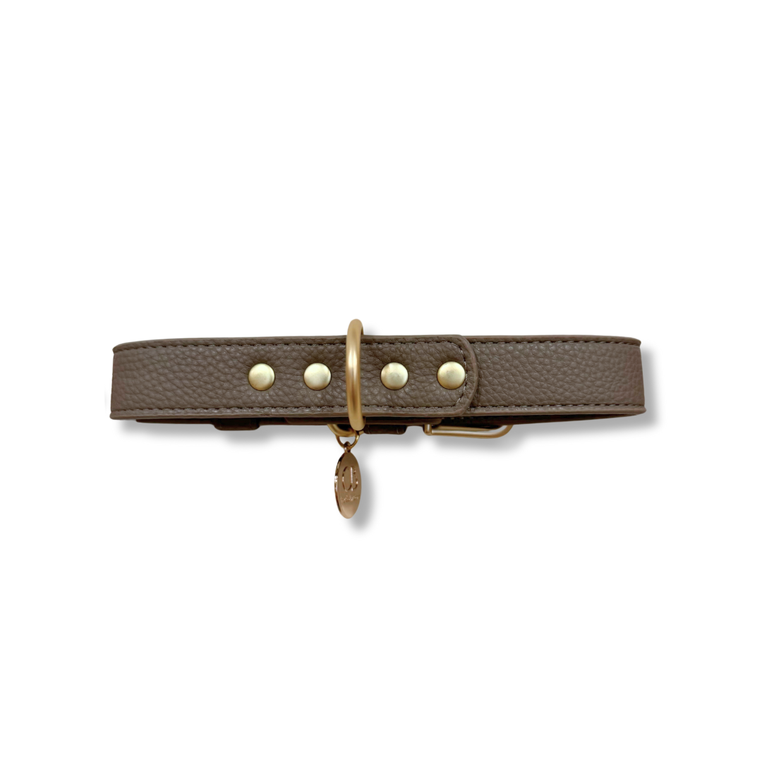 Zaara Vegan Leather Cat/Dog Collar in Tan Brown