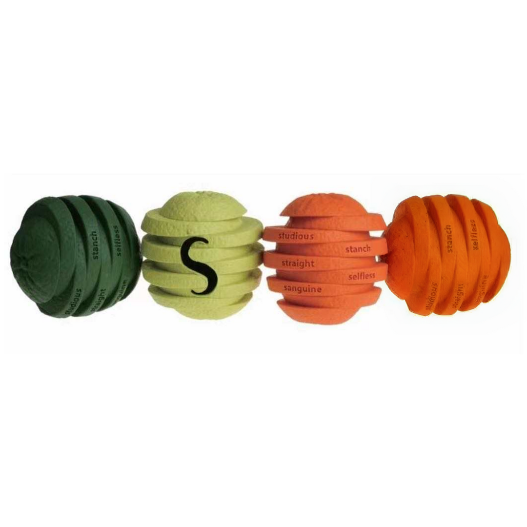 Super S Citrus Interactive Food Dispenser TPR Rubber Chew Toy