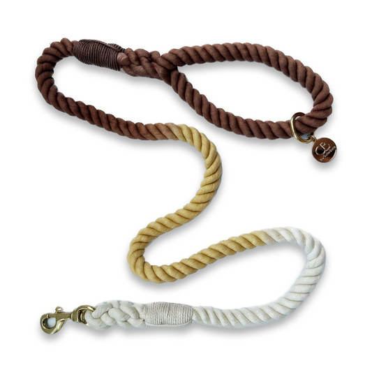 Koko Rope Leash in Ombré Brown & White