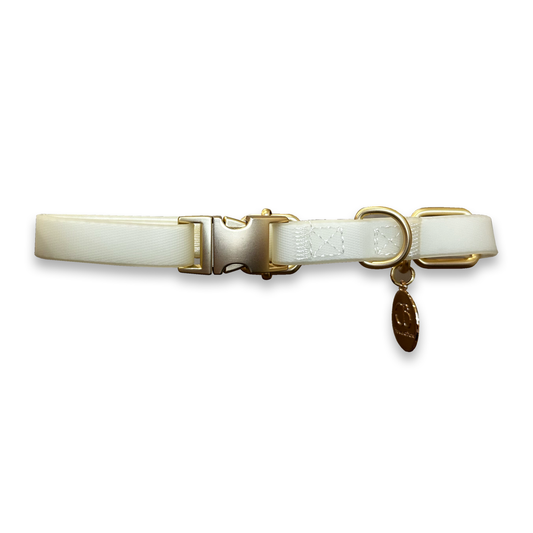 Oceane Waterproof Martingale Collar in Ivory White/Glow in the Dark