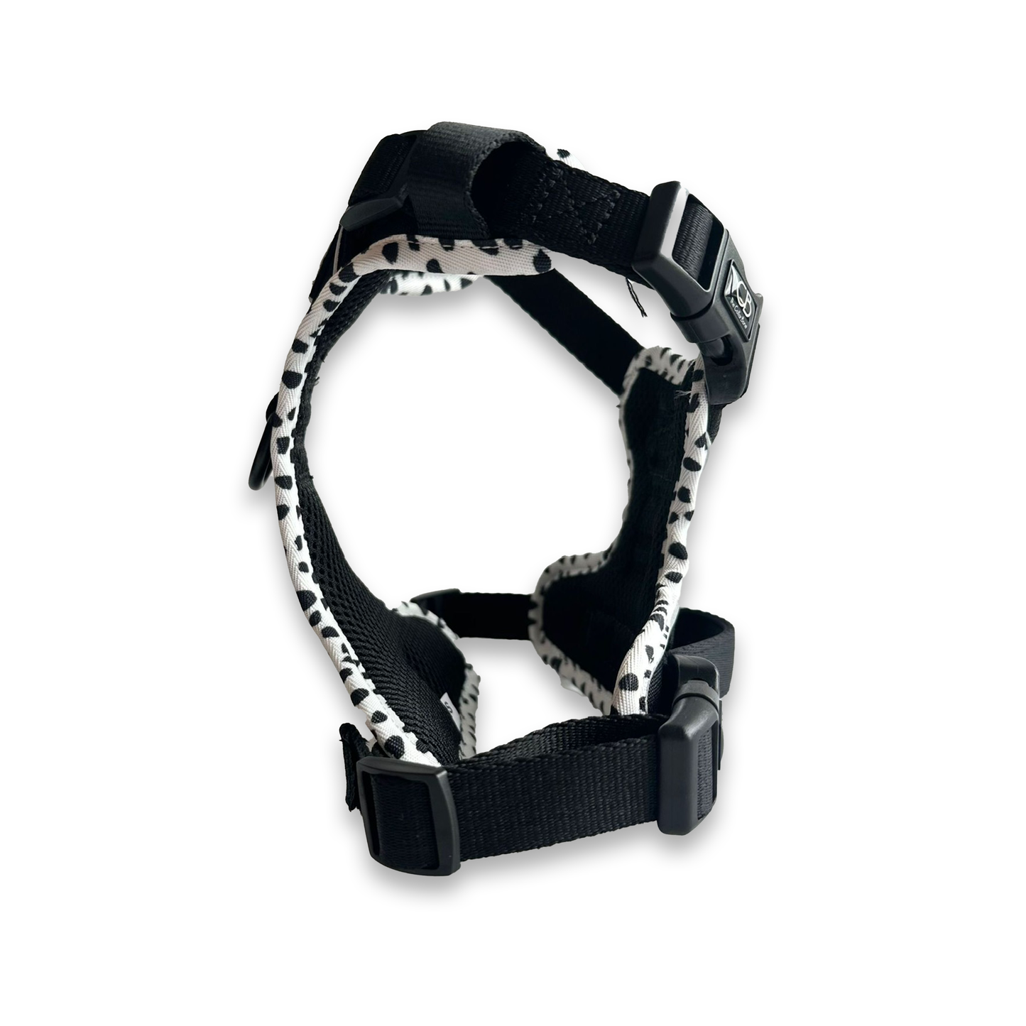 Oxford Active No-Pull Harness in Back in Black with Dalmatian Spots