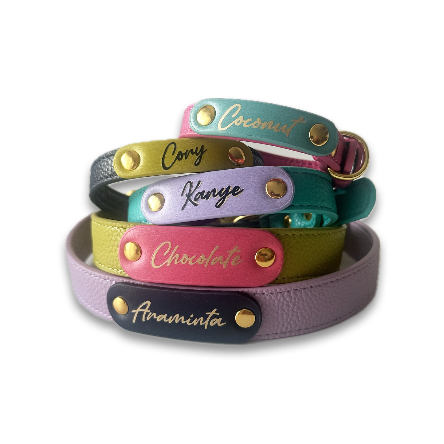 Zuri Faux Leather Cat/Dog Collar in Hot Pink