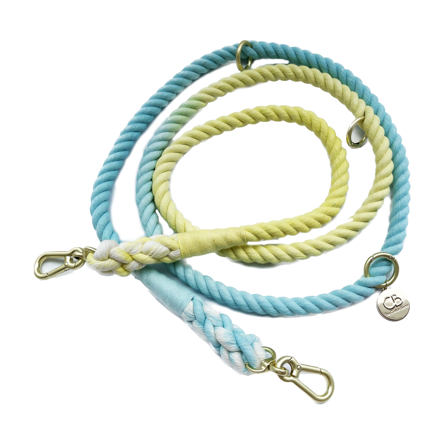 Multiway Handsfree Training Rope Leash in Bubblegum Blue and Yellow