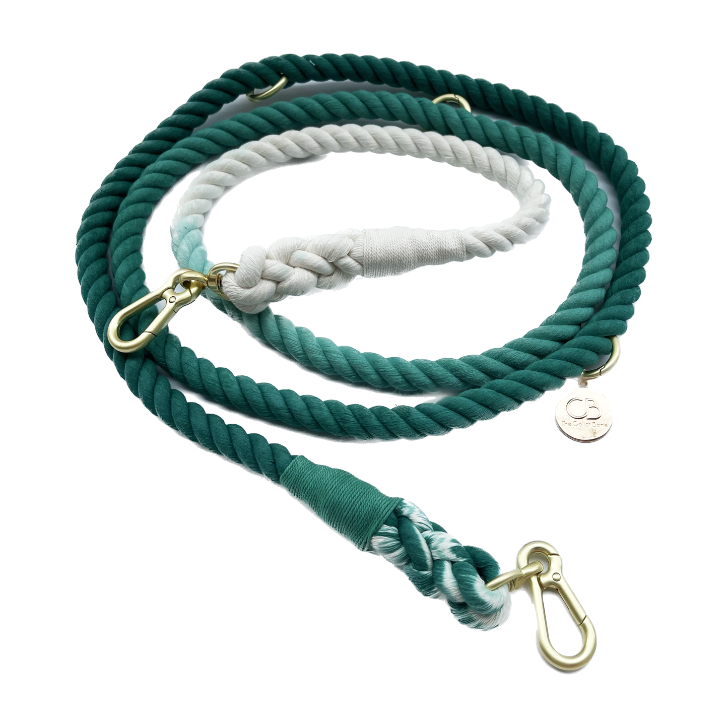 Multiway Handsfree Training Rope Leash in Bubblegum Sea Green and White