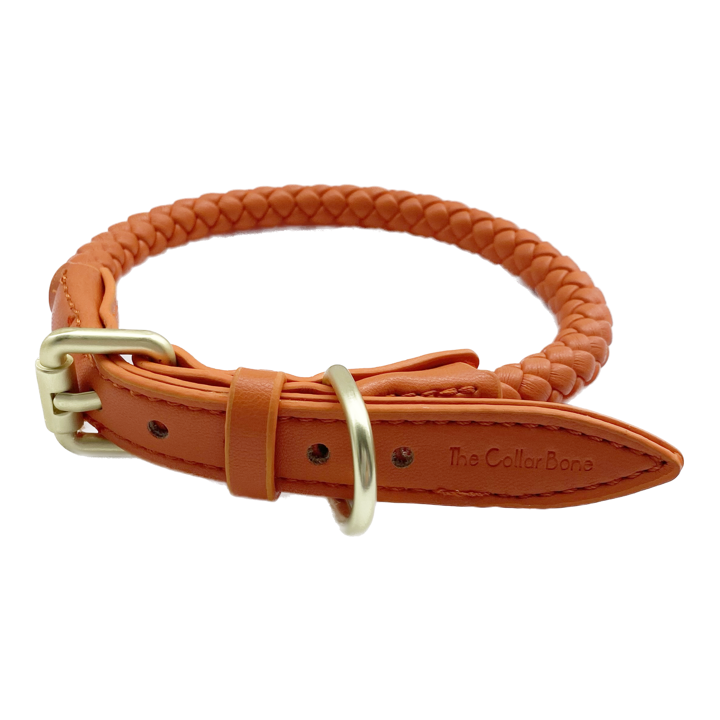 Héra Soft Braided Dog Collar in Mandarin Orange