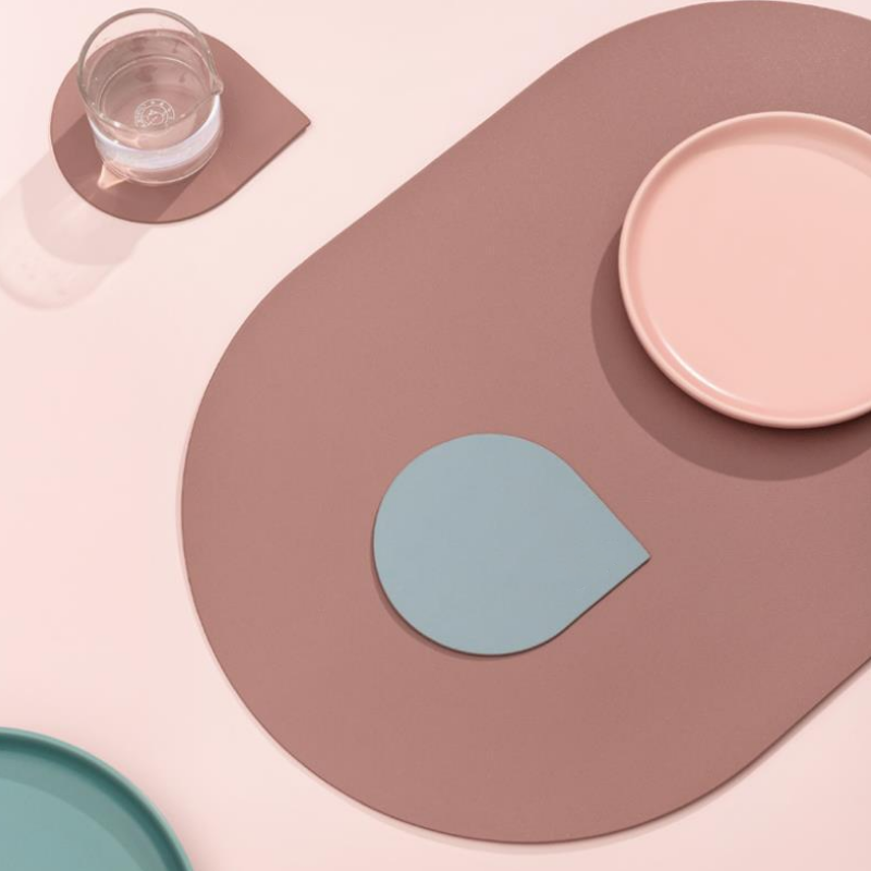 Vegan Leather Pet Feeding Placemats