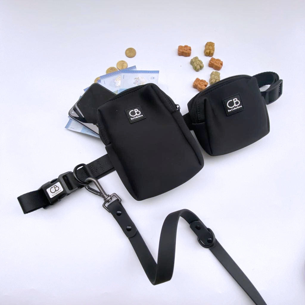 Everyday dog walking pouch in Black
