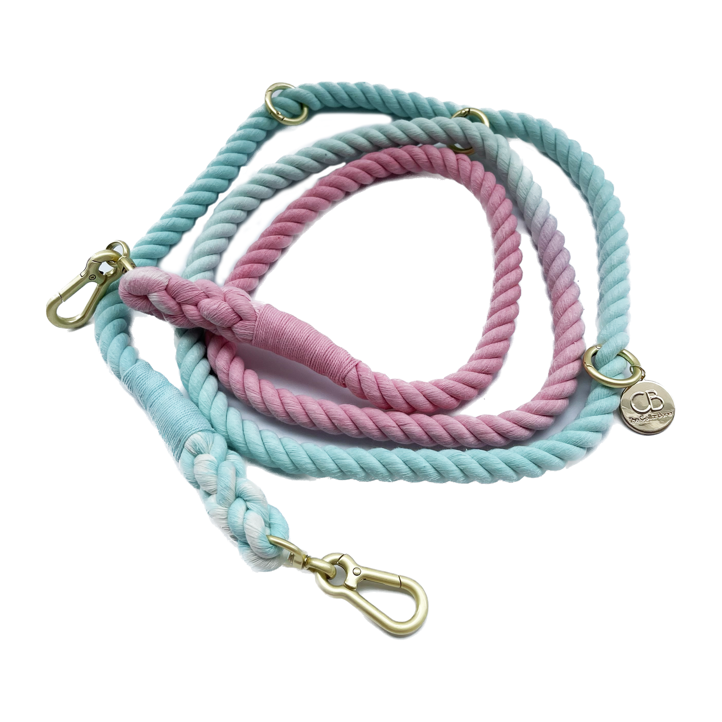Multiway Handsfree Training Rope Leash in Bubblegum Powder Pink and Blue