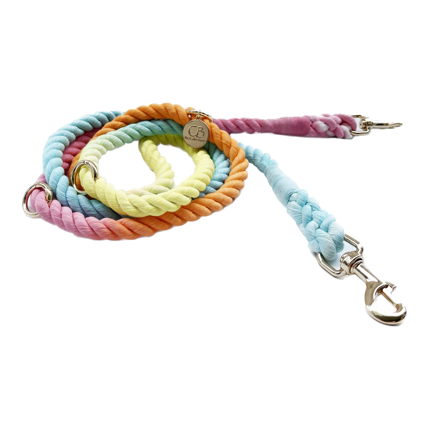 Multiway Handsfree Training Rope Leash in Bubblegum Rainbow