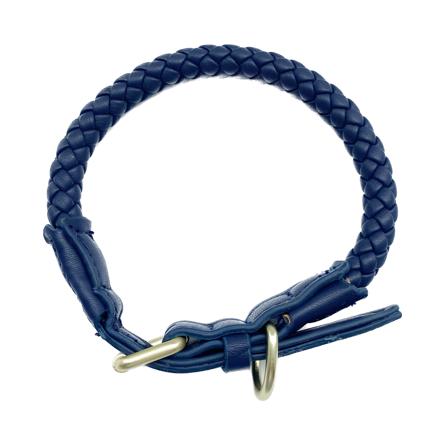 Héra Soft Braided Dog Collar in Midnight Blue