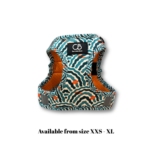Teeny Step-In Vest/Harness in Goldfish Glade