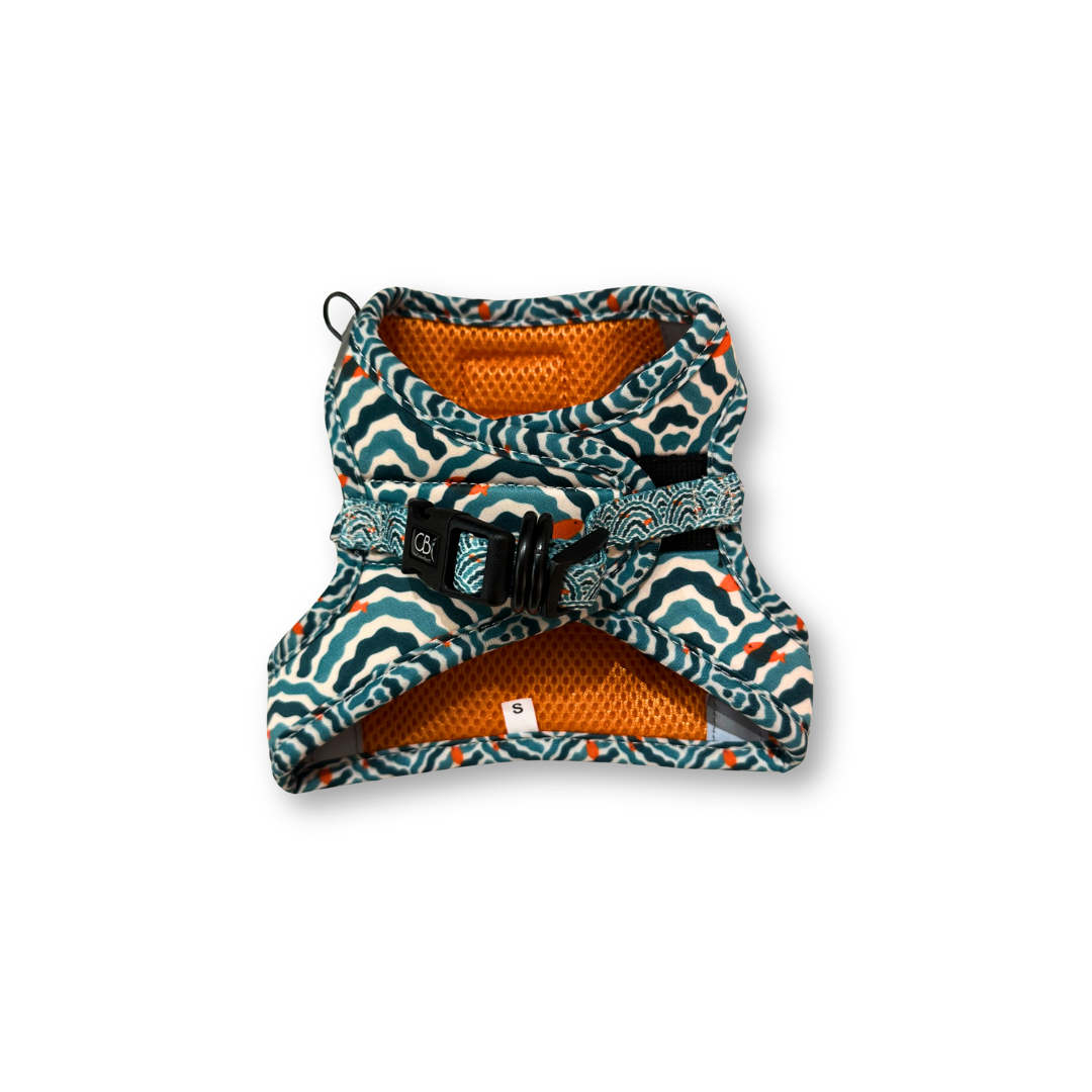 Teeny Step-In Vest/Harness in Goldfish Glade