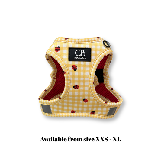 Teeny Step-In Vest/Harness in LadyBug Lemon