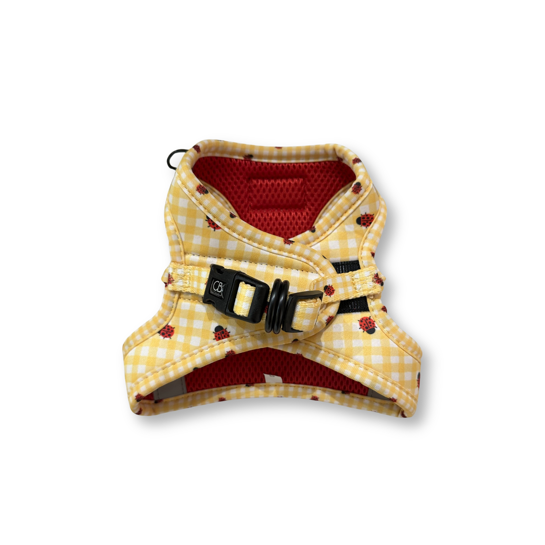 Teeny Step-In Vest/Harness in LadyBug Lemon