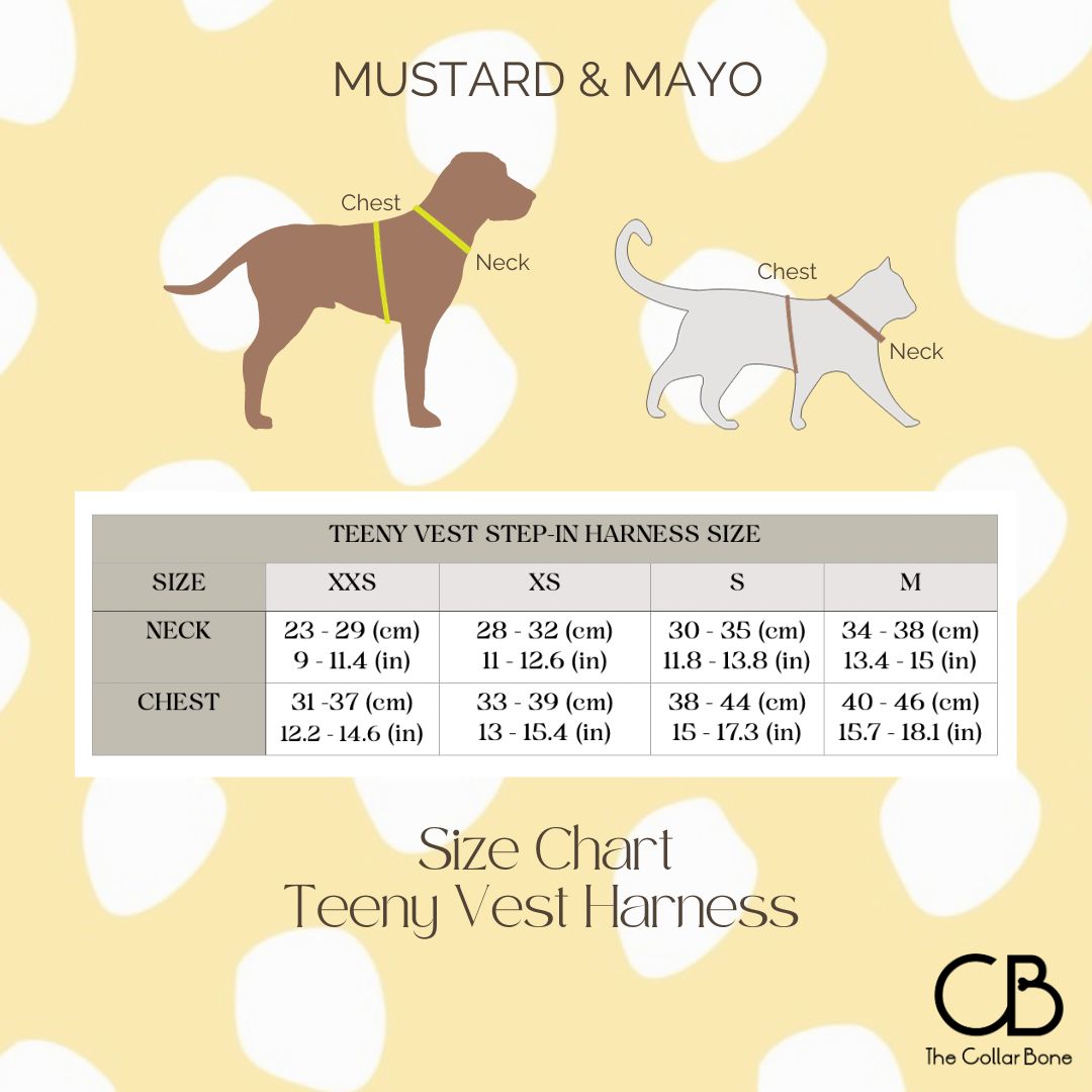 Teeny Step-In Vest/Harness in Mustard & Mayo