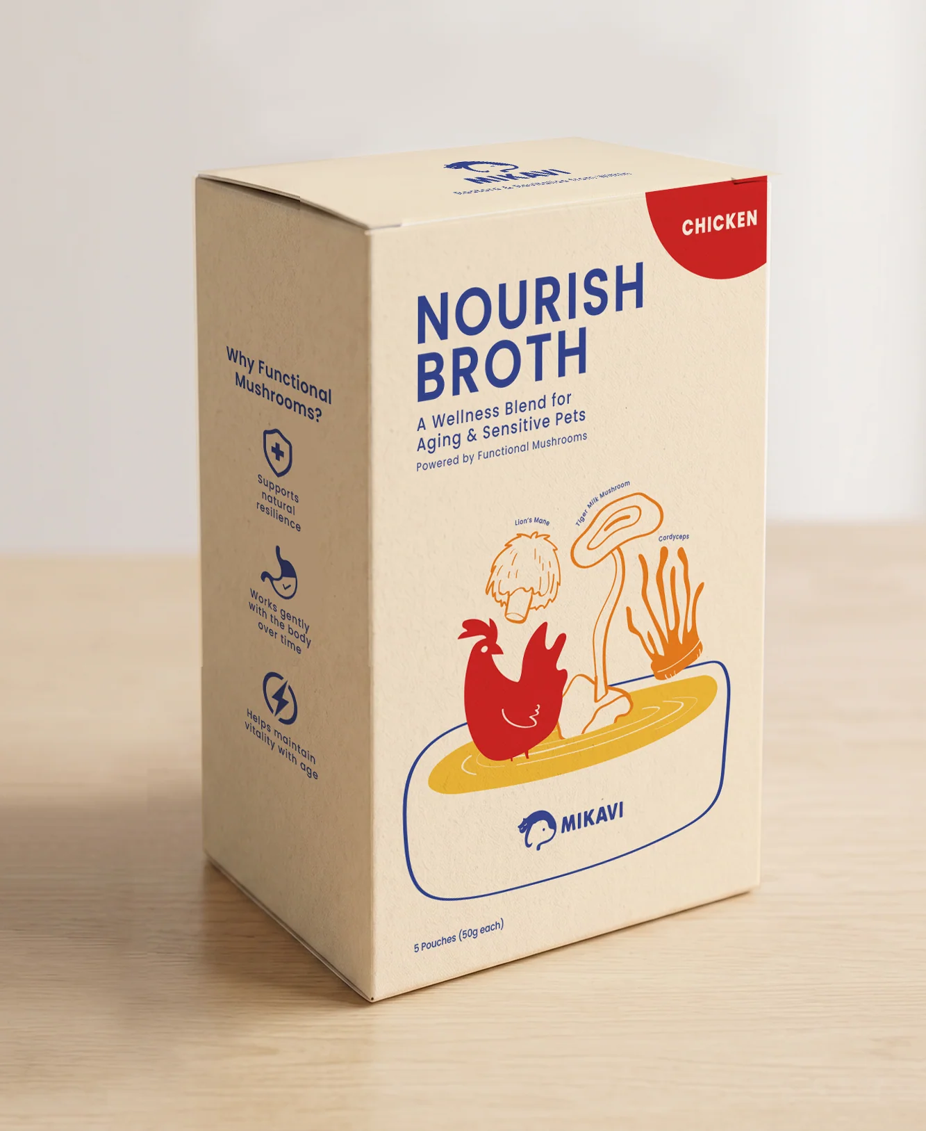 MIKAVI - Nourish Broth: Functional Mushroom Wellness Blend (Chicken)