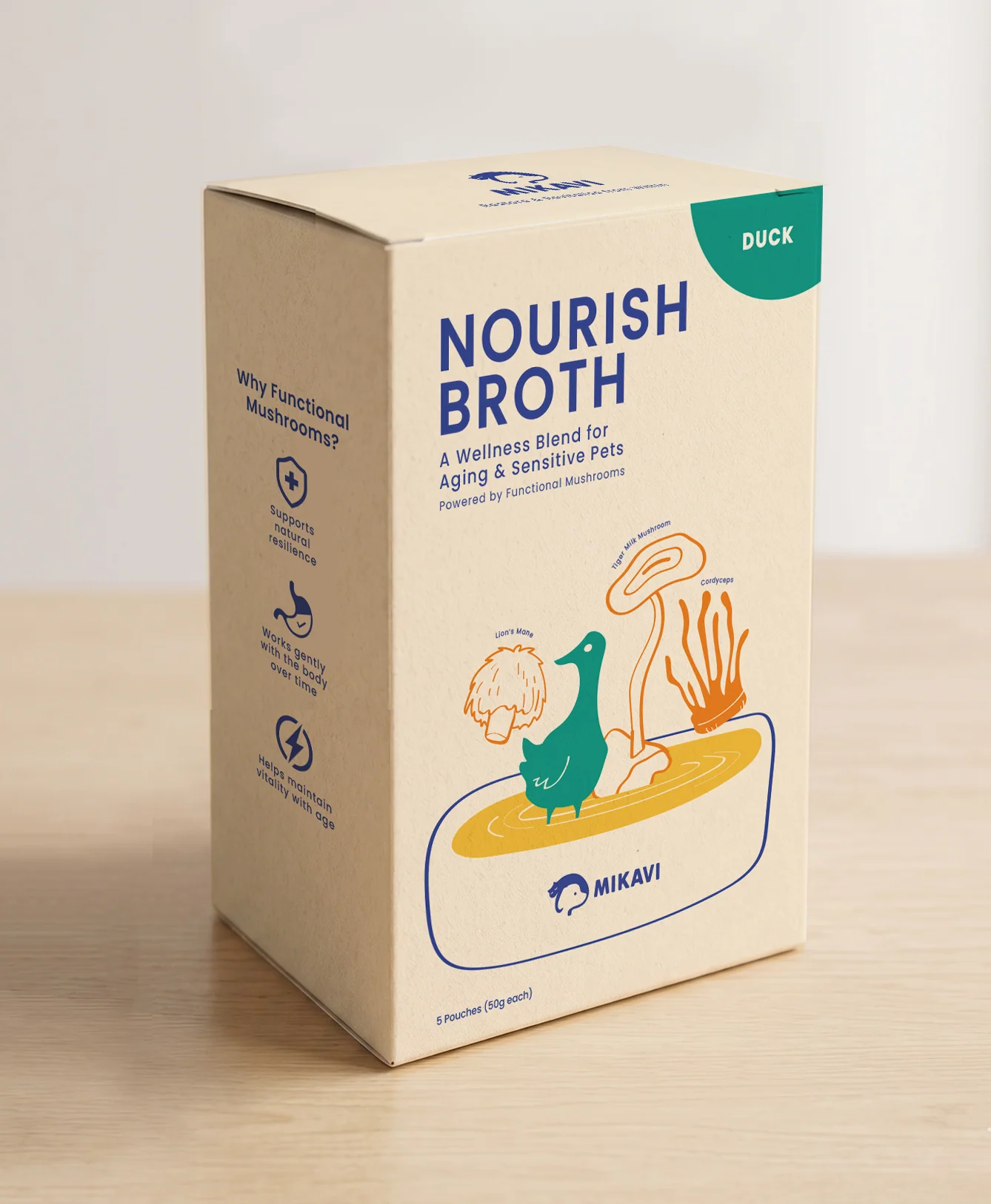 MIKAVI - Nourish Broth: Functional Mushroom Wellness Blend (Duck)