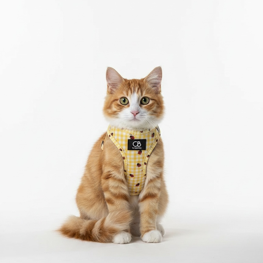 Teeny Step-In Vest/Harness in LadyBug Lemon