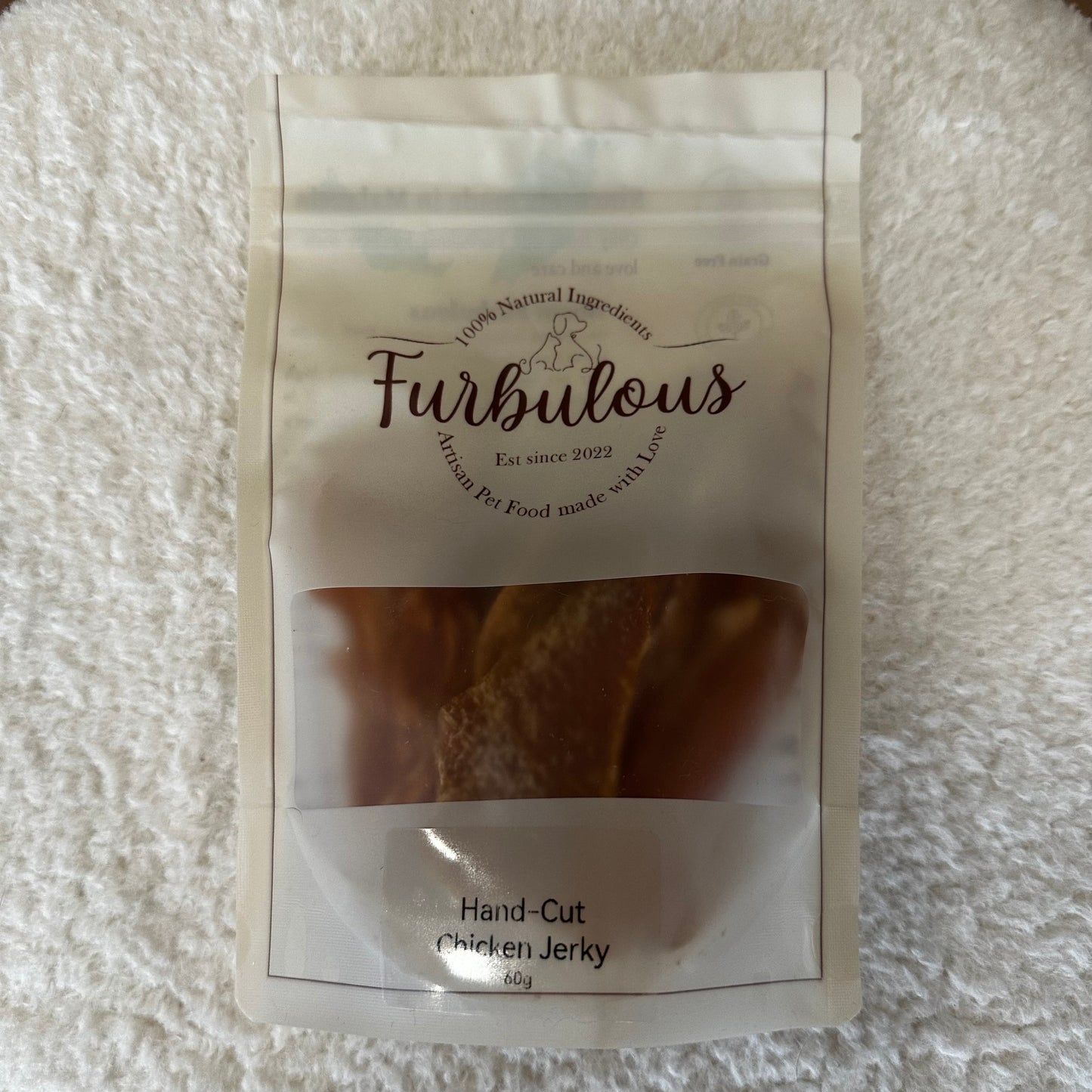 Furbulous Hand Cut Chicken Jerky 60g