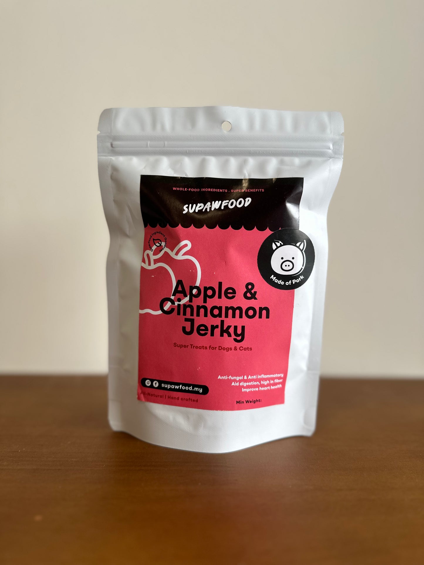 SUPAWFOOD PORK JERKY - APPLE CINNAMON (50g)