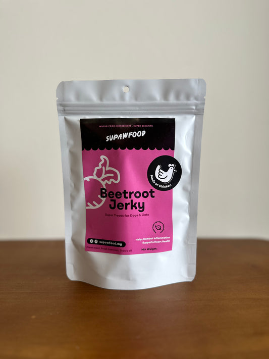 SUPAWFOOD CHICKEN JERKY - BEETROOT (50g)
