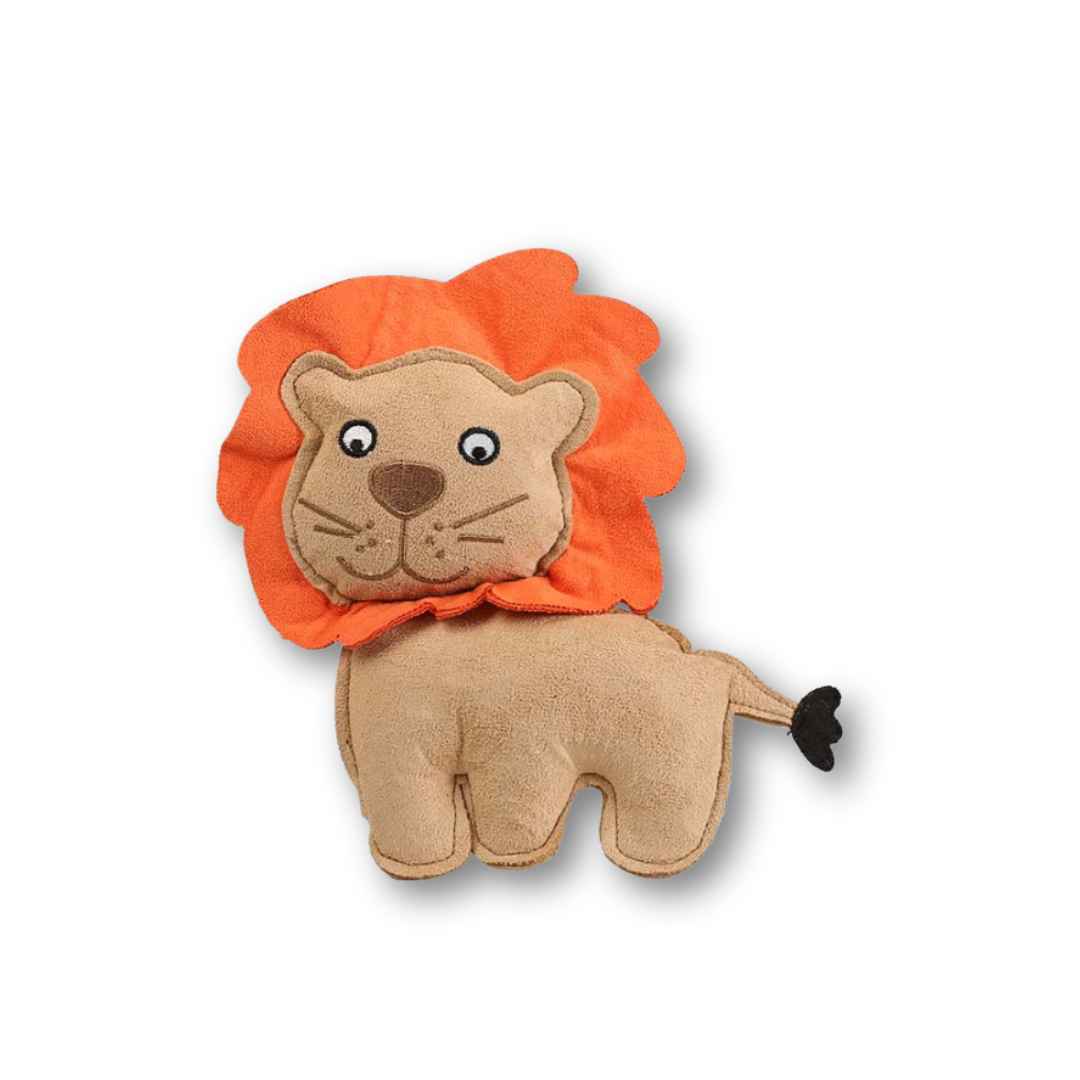 QMonster Squeaky Lion Suede Toy