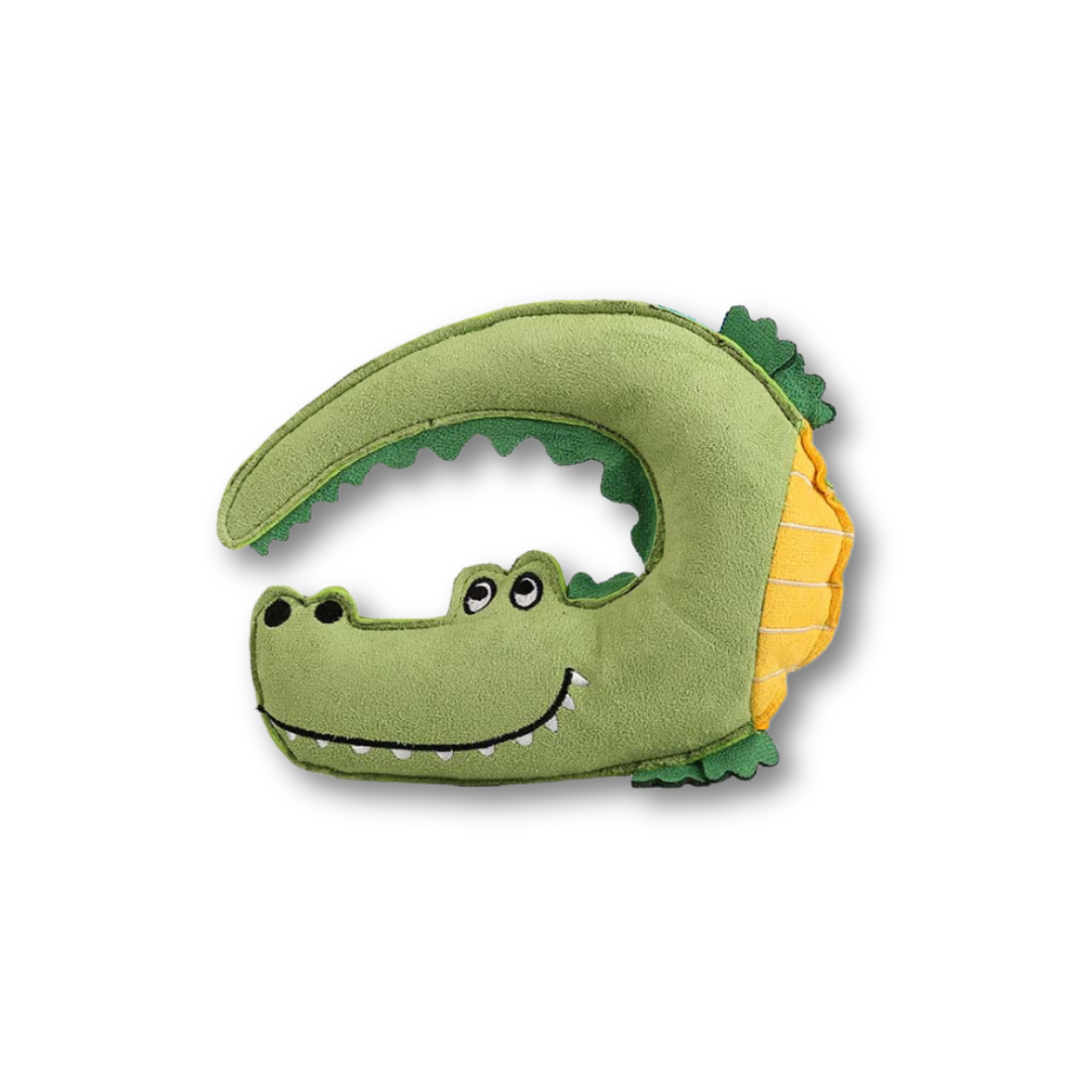 QMonster Squeaky Crocodile Suede Toy