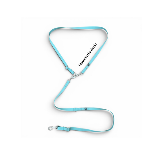 Oceane 2.0 2-in-1 Waterproof Multiway Leash in Tiffany's Afterglow (Glow-in-the Dark Blue)