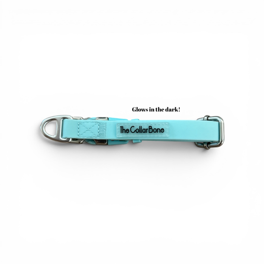 Oceane 2.0 Waterproof XS Collar in Tiffany's Afterglow (Glow-in-the-dark Blue) - suitable for cats and small dogs