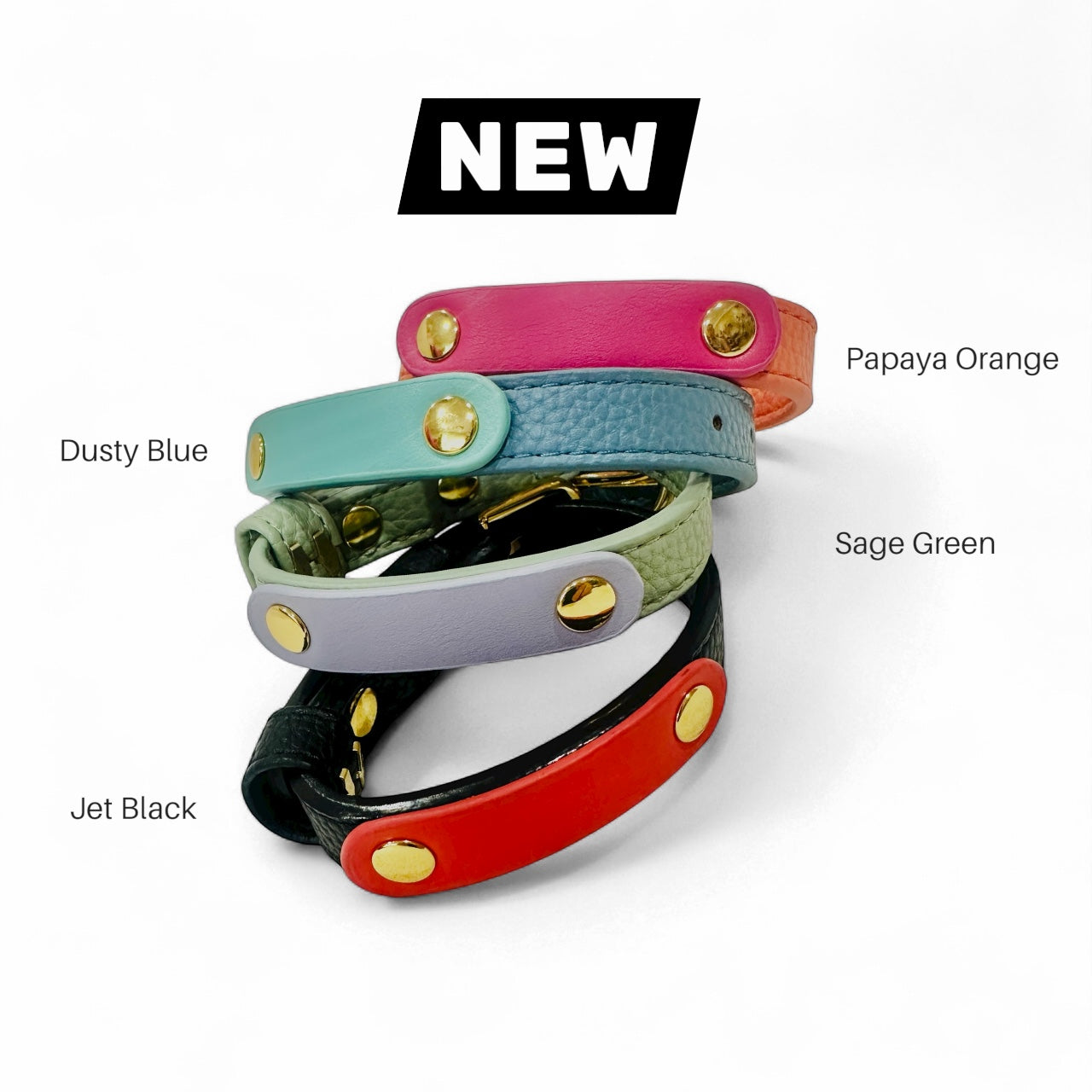 Zuri Faux Leather Cat/Dog Collar in Sage Green