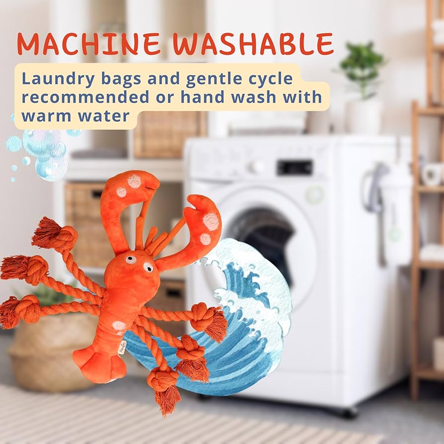 Pawfoo Lab Lobster Squeaky Dog Toy