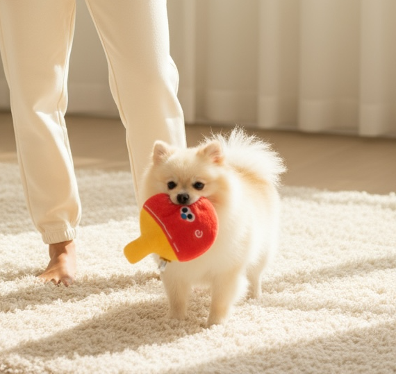 Petsville Table Tennis Plush Squeaky Dog Toy