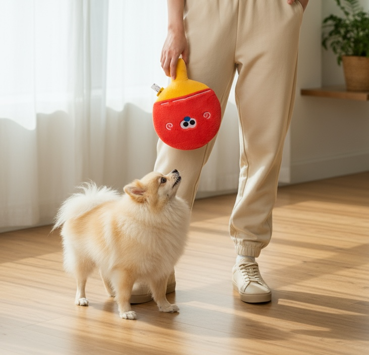 Petsville Table Tennis Plush Squeaky Dog Toy