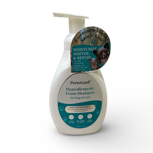 PettoGard® Hypoallergenic Foam Shampoo for Dogs & Cats (500ml)